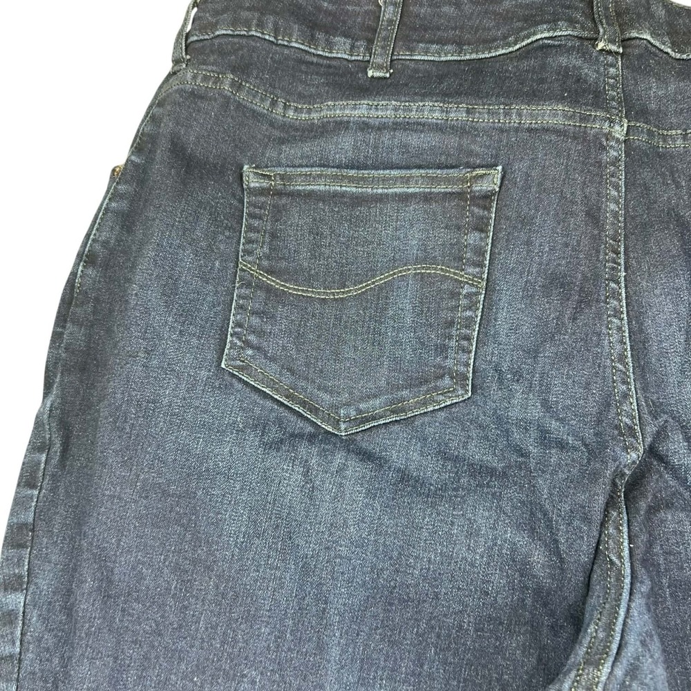 Lee Relaxed Fit‎ Womens 22 Straight Leg Mid Rise Dark Blue Jeans